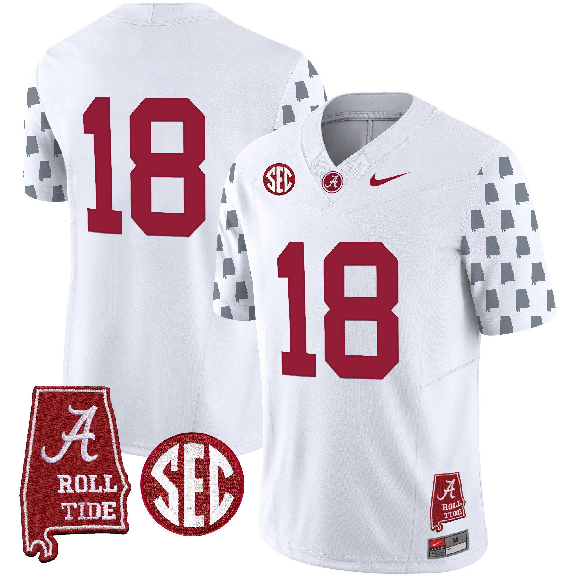 Men Alabama Crimson Tide #18 No Name White Vapor Limited 2024 Nike NCAA Jersey->indianapolis colts->NFL Jersey
